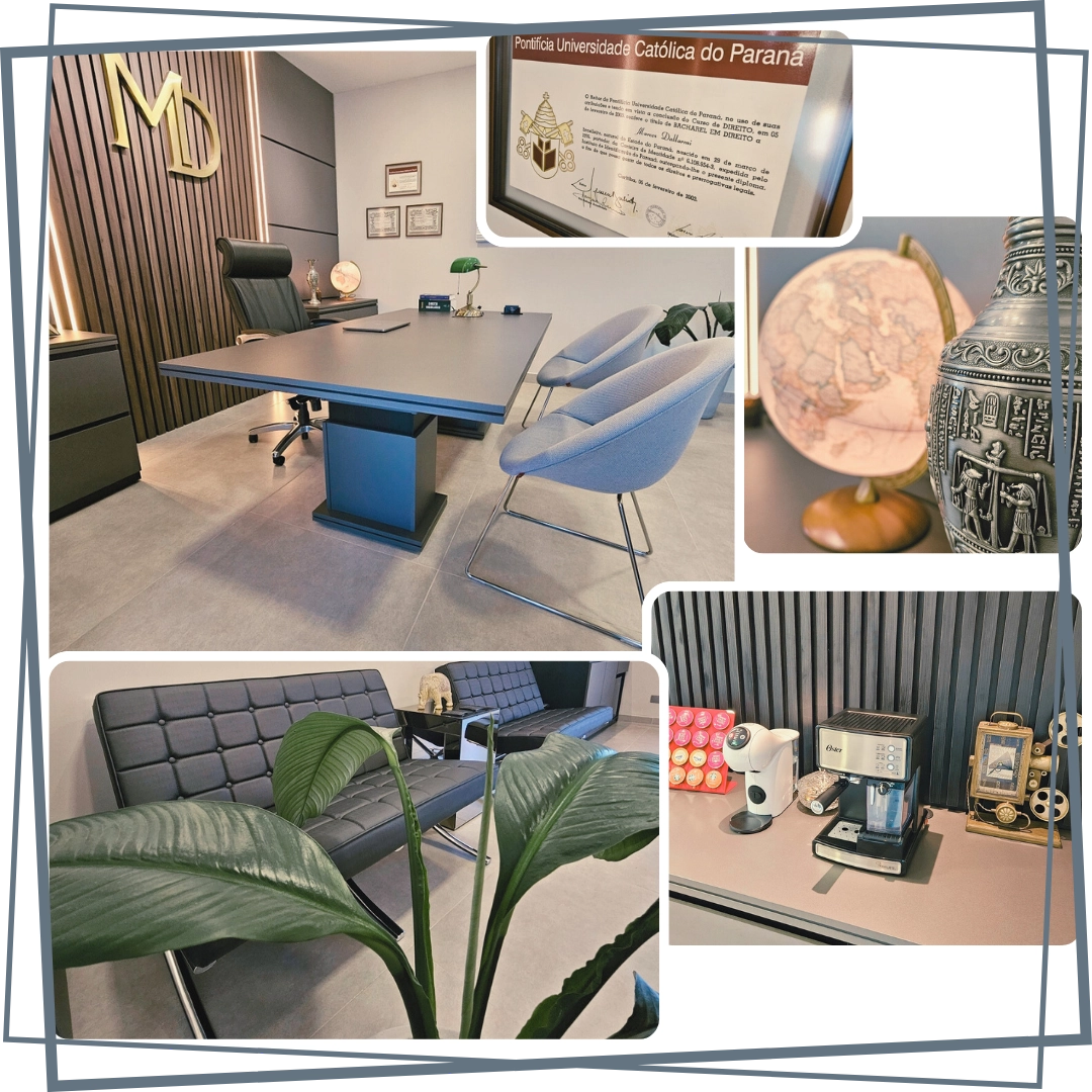 foto montagem do interior do escritório do dr. marcos dallarmi